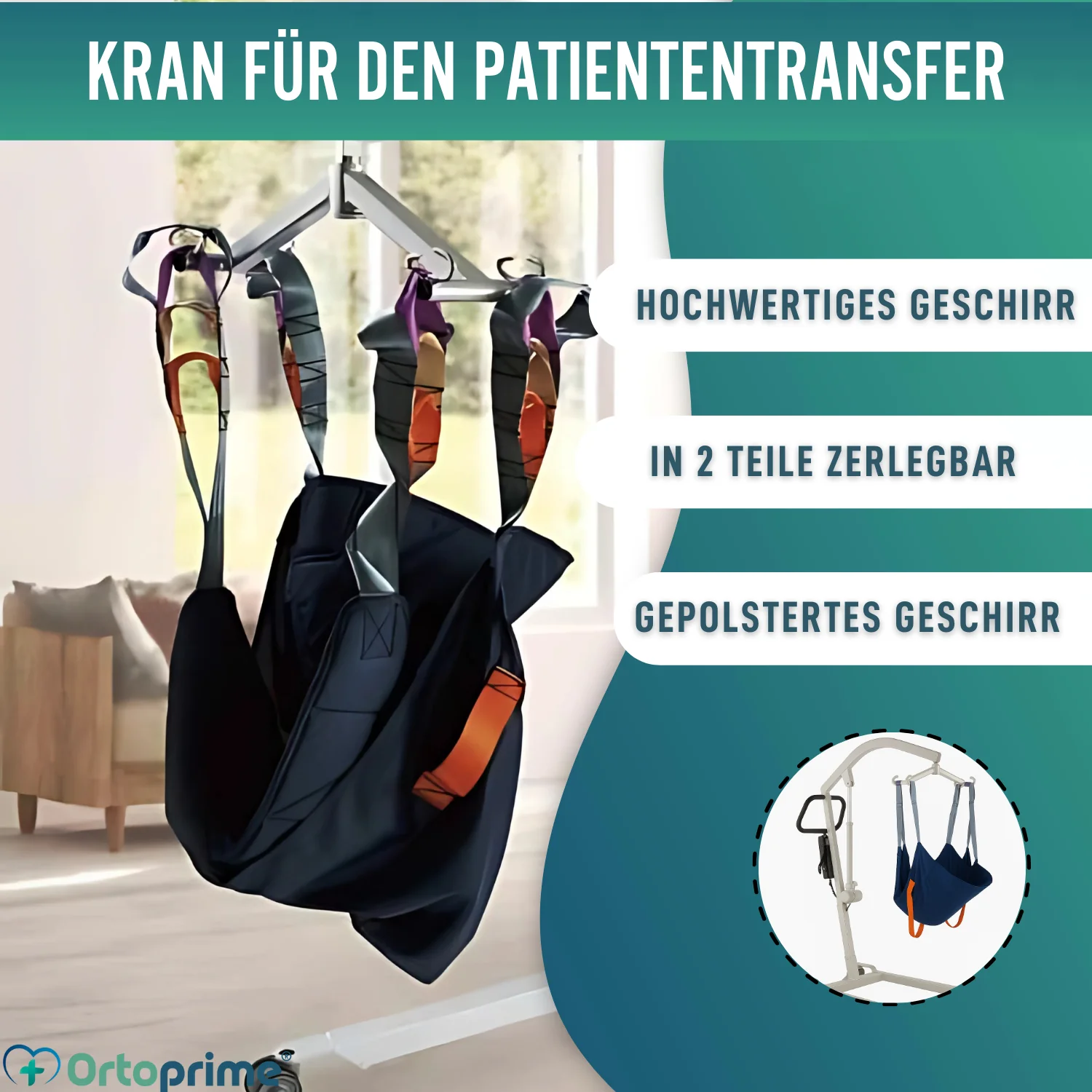 Robuste Hebebühne für Patienten mit Gurt in 2 Größen - Image 9