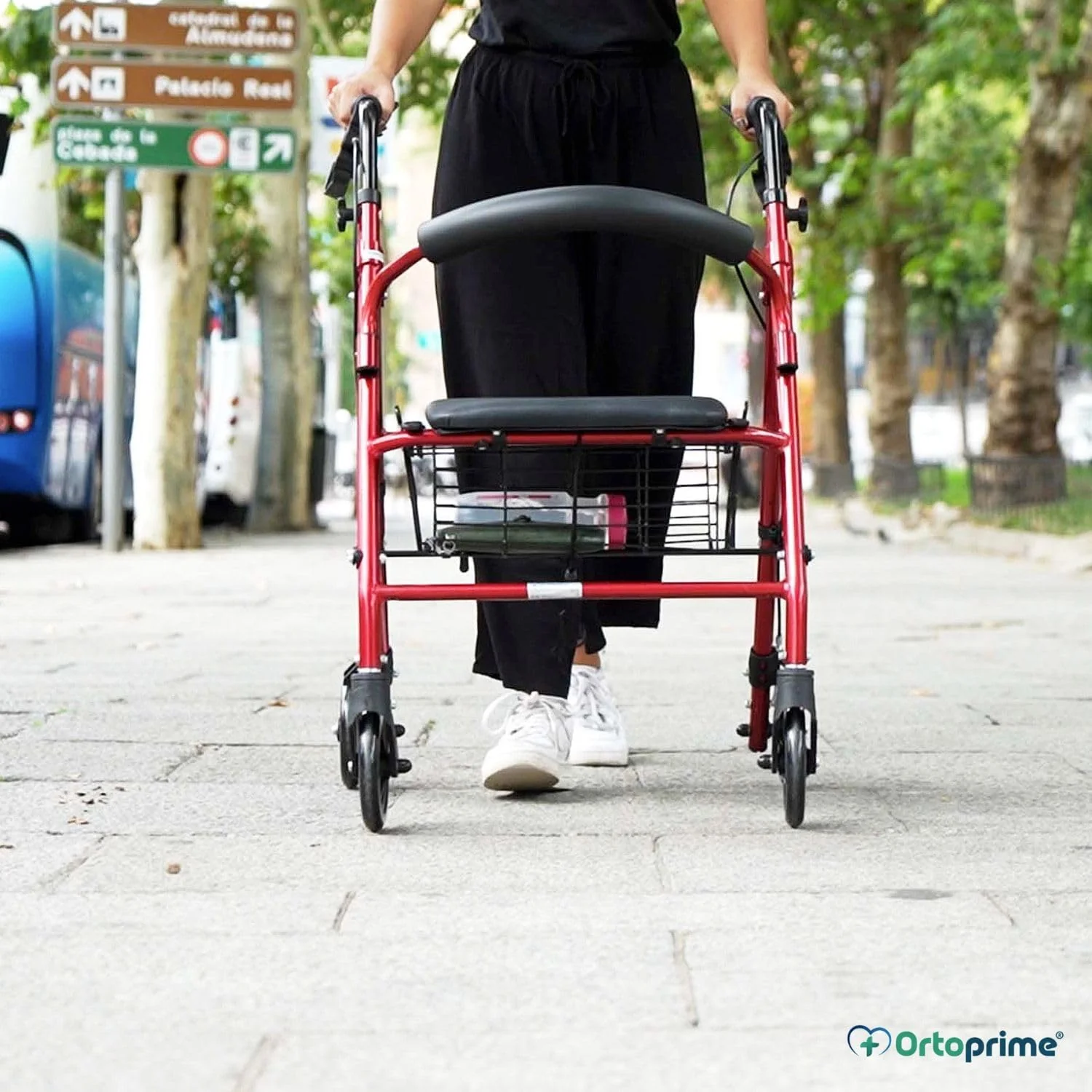 Rollator aus Aluminium mit Bremsen und Gepolsterter Sitzfläche - Image 3