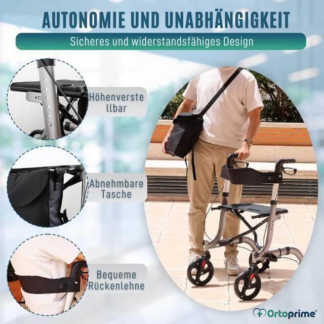 Rollator-Gehwagen mit Sitz und Korb für den Außenbereich - Image 7