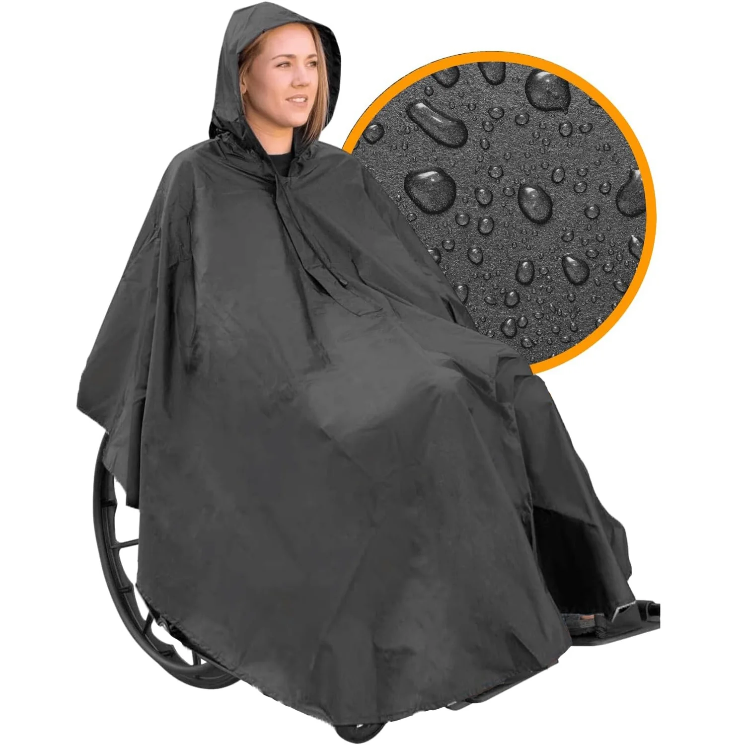 Rollstuhl-Regencape mit Reißverschluss