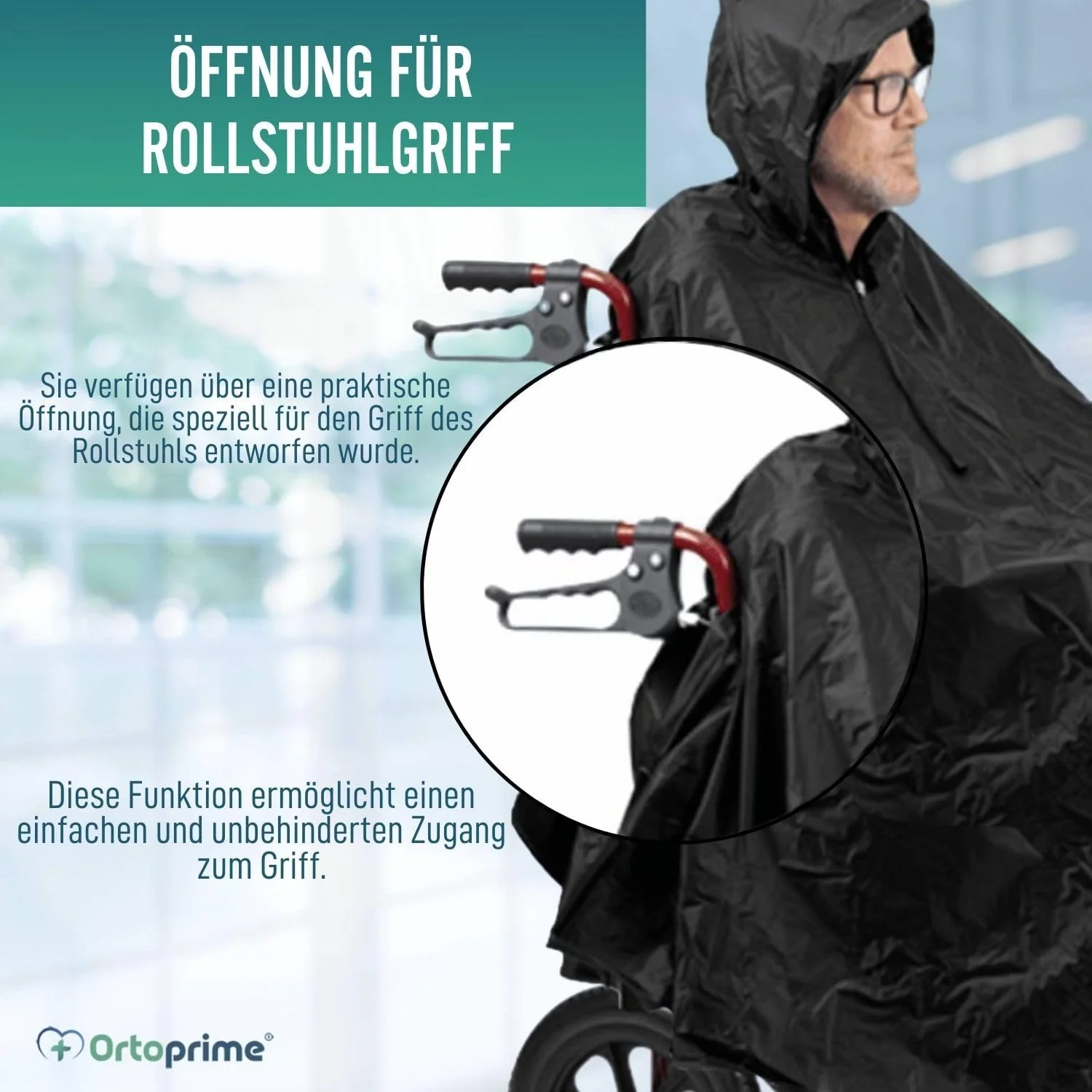 Rollstuhl-Regencape mit Reißverschluss - Image 4