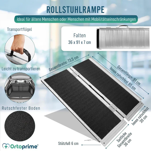 Klappbare Rollstuhlrampe Tragbare Treppenrampe - Image 11