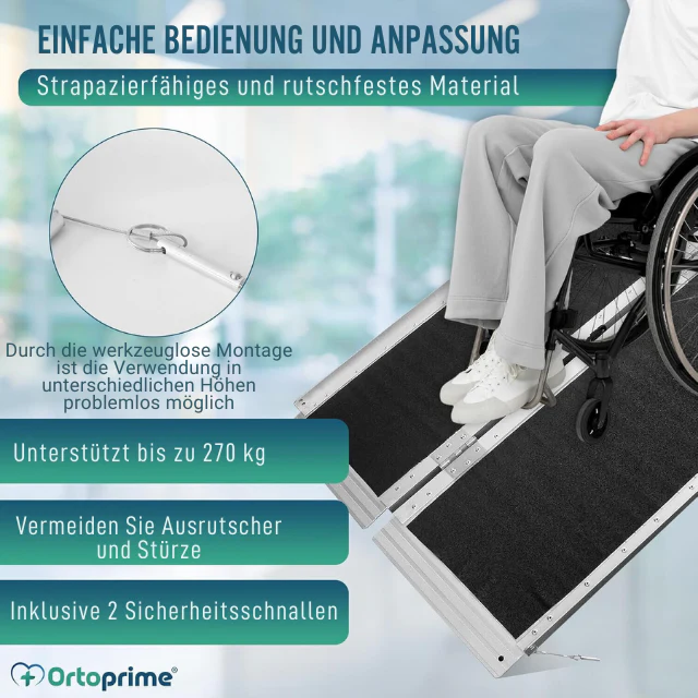 Klappbare Rollstuhlrampe Tragbare Treppenrampe - Image 6