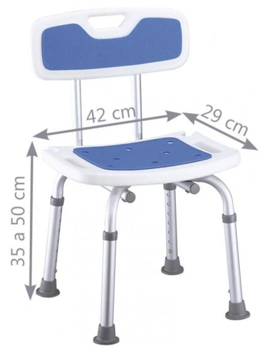 Rutschfester Duschstuhl mit Rückenlehne und gepolsterter Sitzfläche - Image 4