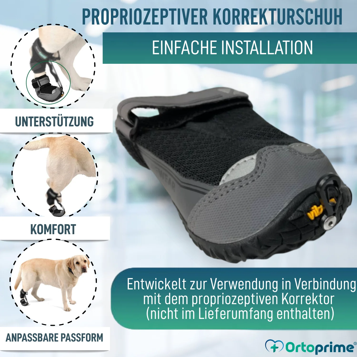 Schuh für Propriozeptiven Hundekorrektor | Gummisohle - Image 3