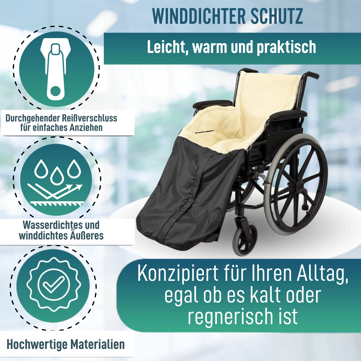 Thermische Beinschutzdecke für Rollstühle | Wasserdichte Decke - Image 5