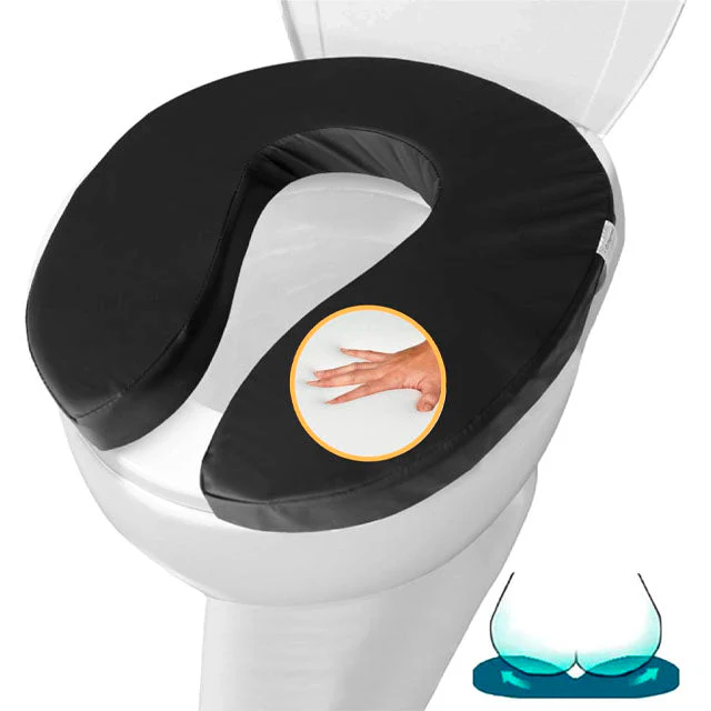 Gepolstertes WC-Kissen mit abnehmbarem Bezug und Haltegurt