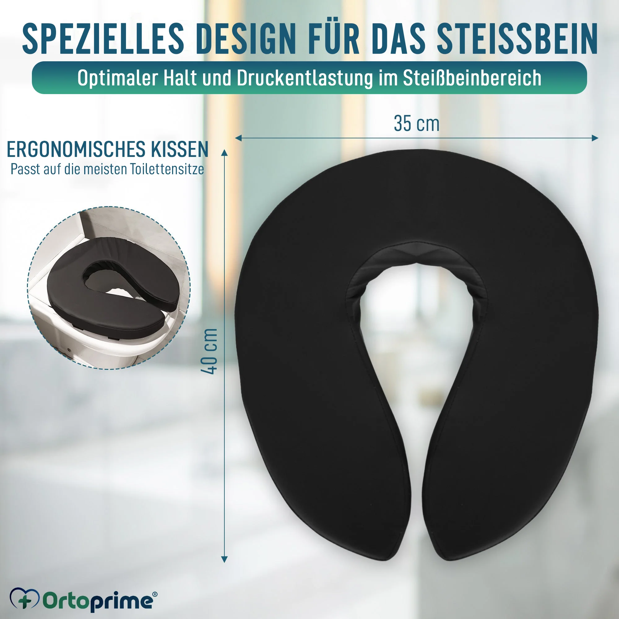 Gepolstertes WC-Kissen mit abnehmbarem Bezug und Haltegurt - Image 5