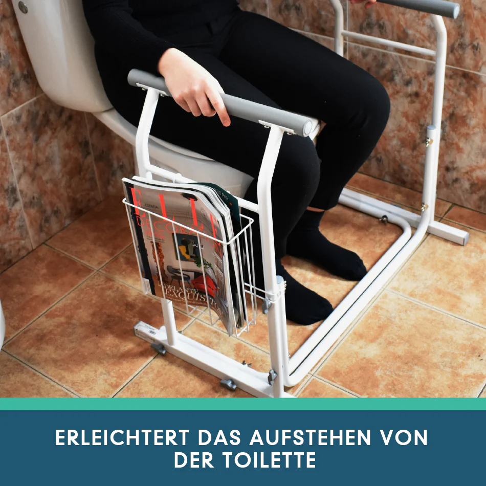 Tragbare Toilettenarmlehne mit Zeitschriftenständer - Image 4