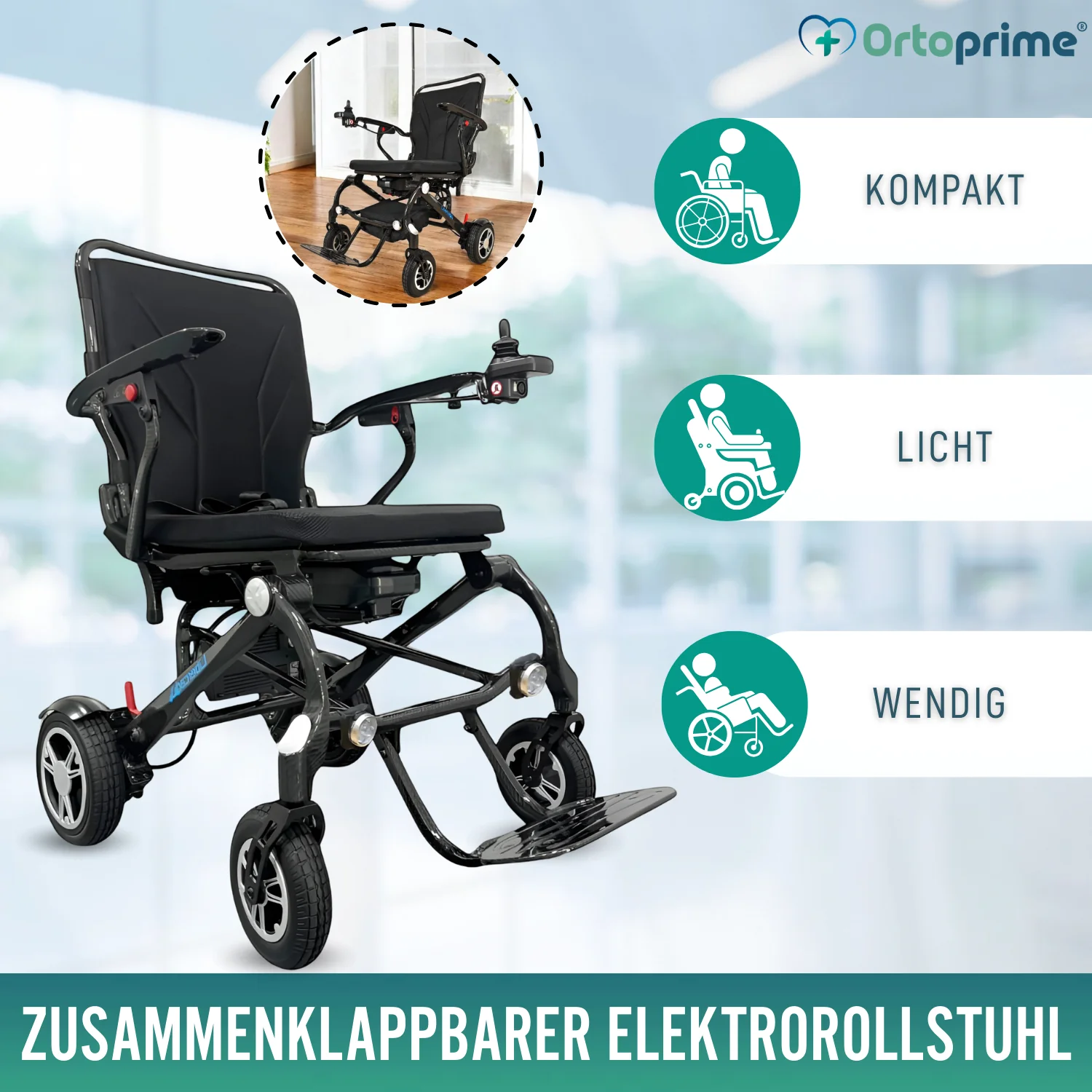 Transportabler Elektromobil Rollstuhl Hochleistungsfähig - Image 6