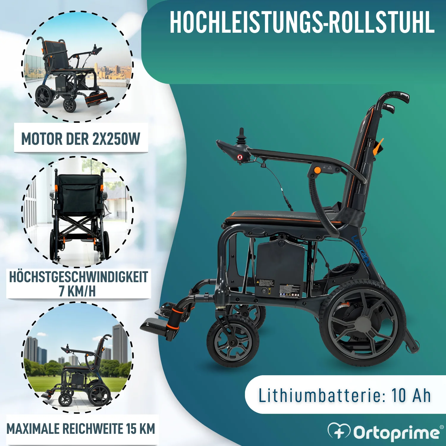 Ultraleichter Elektrorollstuhl mit Brushless Motoren - Image 3
