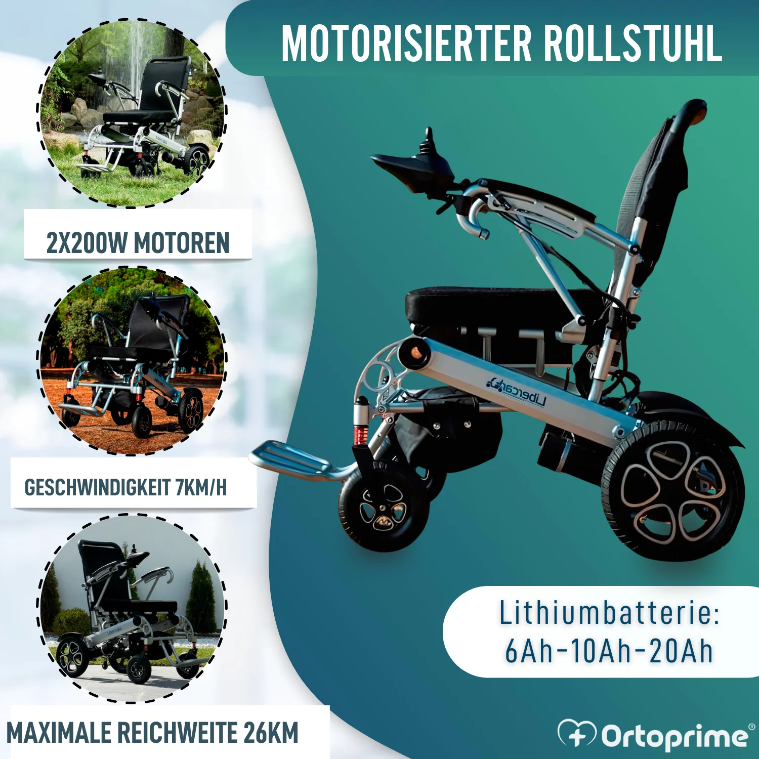 Ultraleichter Elektrorollstuhl mit Lithium-Batterie - Image 3