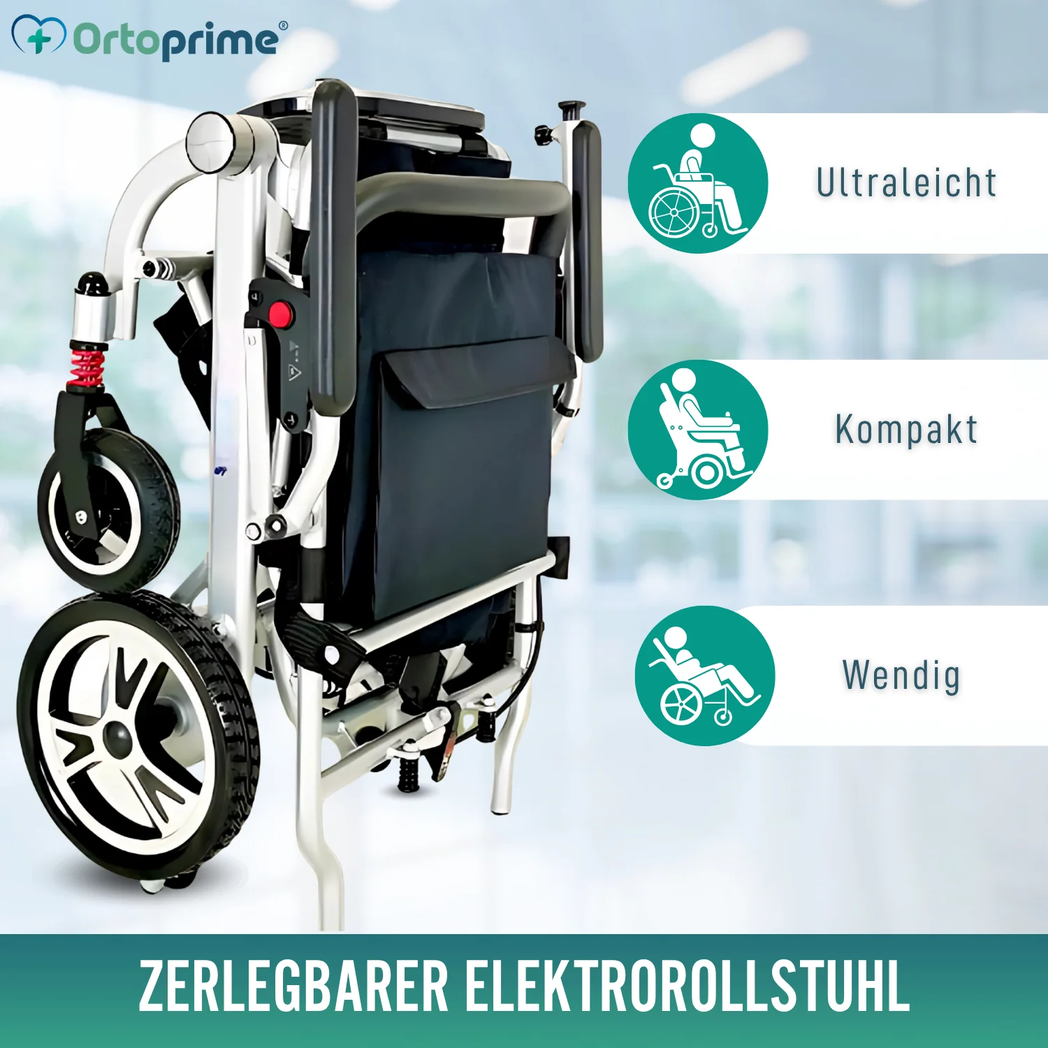 Ultraleichter Kompakter Elektro-Rollstuhl mit Lithium-Akku - Image 4