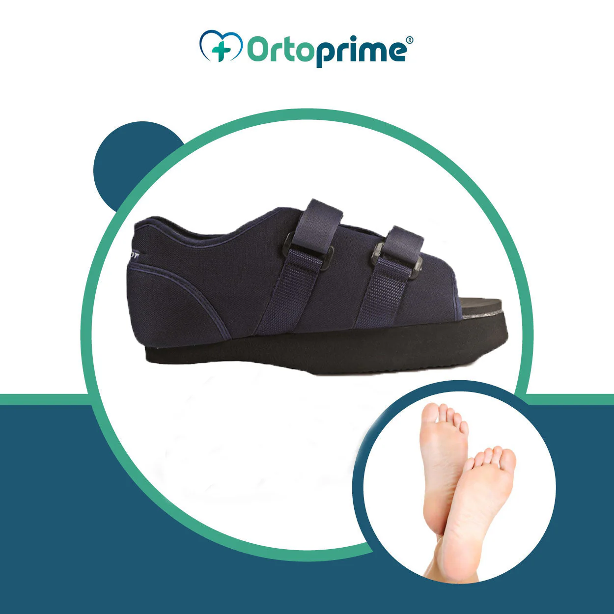 Verstellbarer postoperativer Schuh mit vorderer Keilabsatz | Drei Größen - Image 2