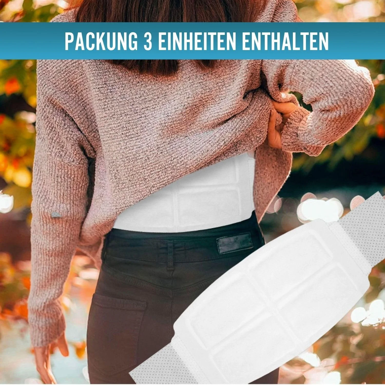 Wärmepflaster für Lendenwirbel Rücken | Pack mit 3 Stk - Image 3