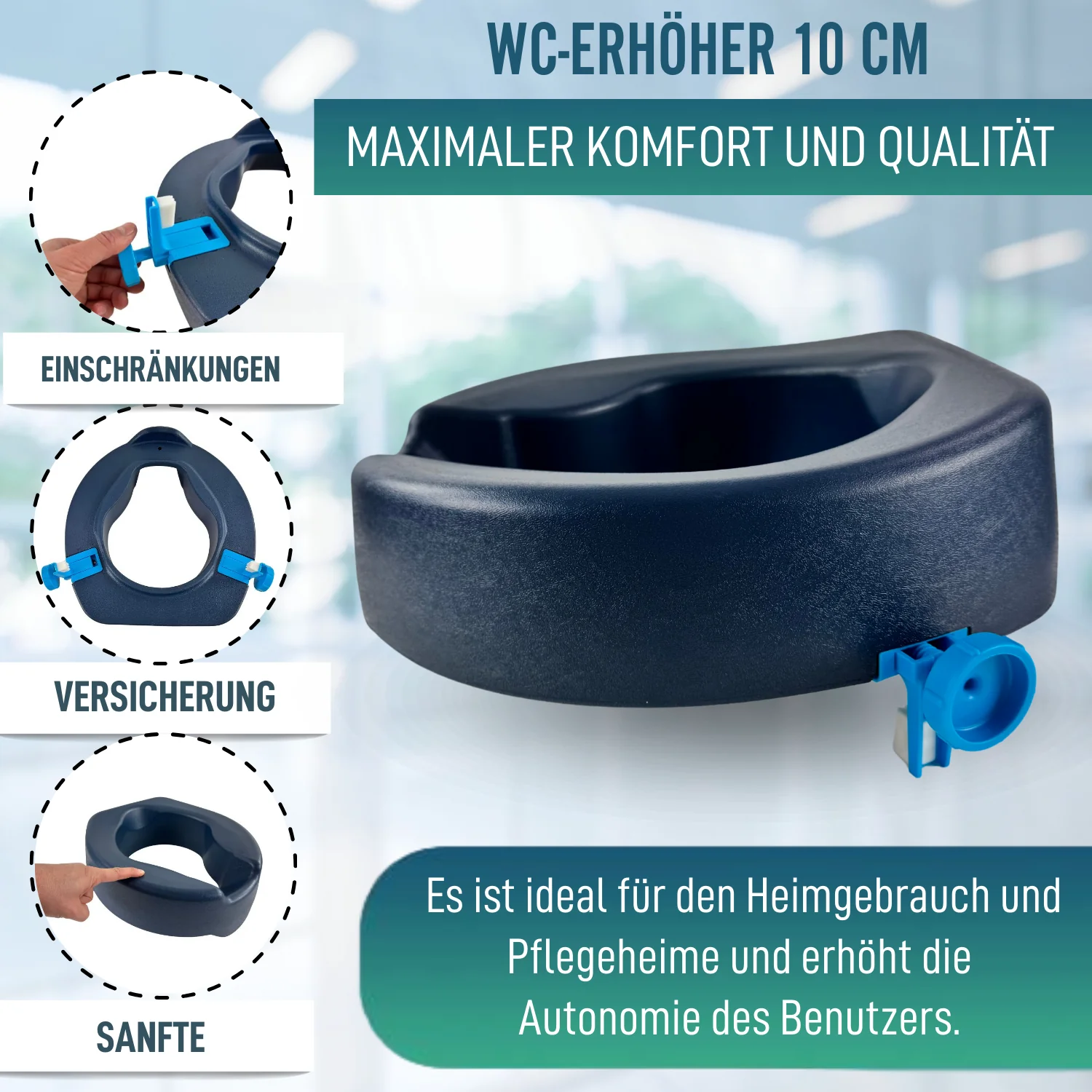 WC-Erhöher 10 cm Weicher | Rehausseur WC Erwachsene - Image 3
