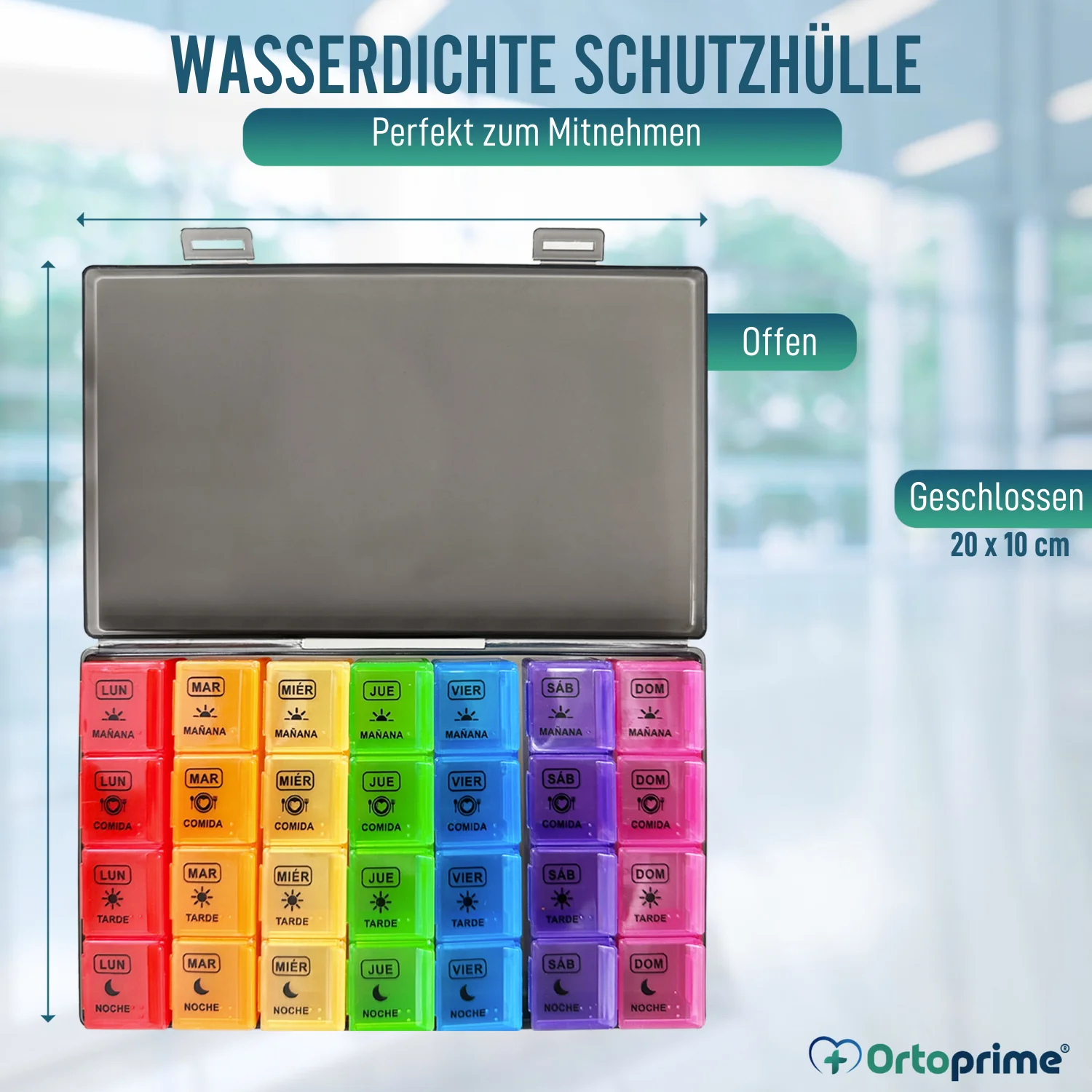 Wochenpillendose mit 4 Einnahmen und Schutzetui - Image 4